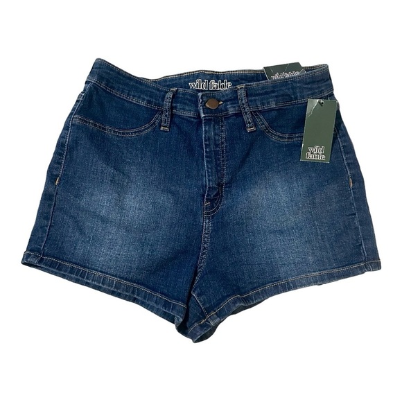 High Waist Dark Denim Jean Shorts 10 30 - Picture 2 of 4